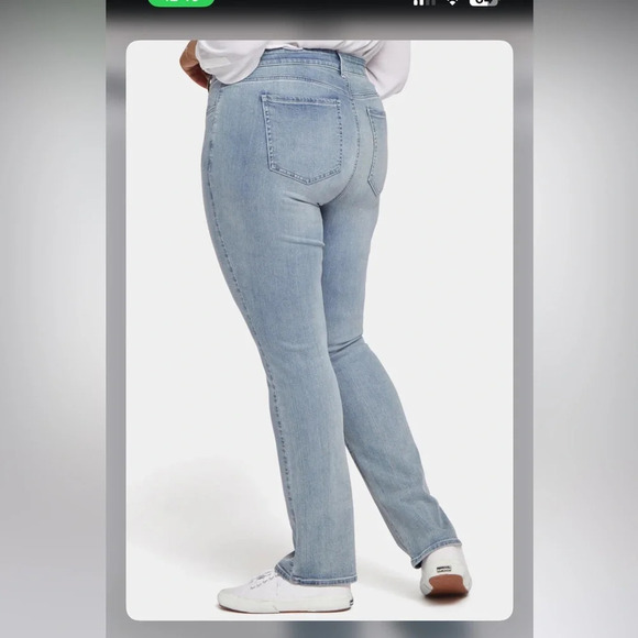 NYDJ Curves 360 Shaper Marilyn Straight Leg Stretch Jeans Thistle Falls 14P Nwt - Picture 4 of 10